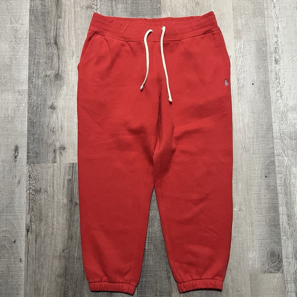 Polo Ralph Lauren Pants Mens L Salmon Pink Pony Drawstring Jogger Sweatpants